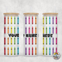 All the Crayons Glass Can