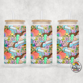 Teacher Things Leopard Glass Can