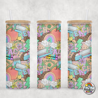 Teacher Things Leopard Glass Can