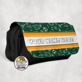 Green Chalkboard Large Pencil Bag