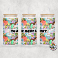 Teacher Things Leopard Glass Can