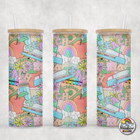 Teacher Things Pastel Glass Can