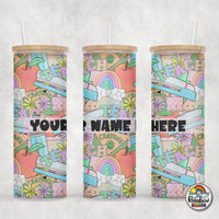 Teacher Things Pastel Glass Can