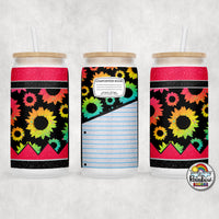 Rainbow Daisey Pencil Glass Can
