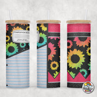 Rainbow Daisey Pencil Glass Can