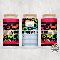 Rainbow Daisey Pencil Glass Can