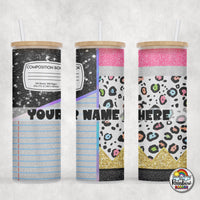 Light Leopard Pencil Glass Can