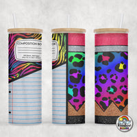 Neon Leopard Pencil Glass Can