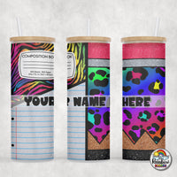 Neon Leopard Pencil Glass Can