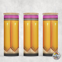 Yellow Puff Pencil Glass Can