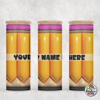 Yellow Puff Pencil Glass Can