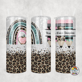 Boho Teal Leopard Tumbler