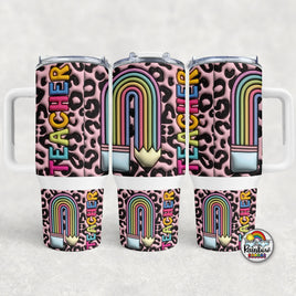 Pink Teacher Pencil- 40 oz. Cup