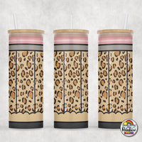 Tan Leopard Glass Can