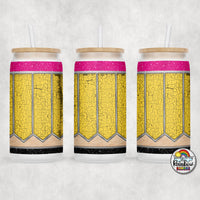 Yellow Crackled Pencil Glass Can