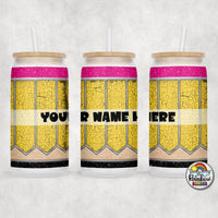 Yellow Crackled Pencil Glass Can