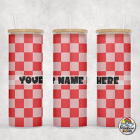 Plain Checker 1 Glass Can