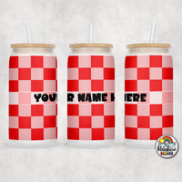 Plain Checker 1 Glass Can