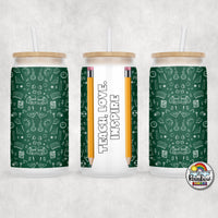 Green Chalkboard Glass Can