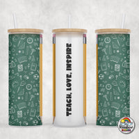 Green Chalkboard Glass Can