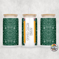 Green Chalkboard Glass Can