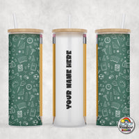 Green Chalkboard Glass Can