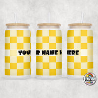 Plain Checker 1 Glass Can