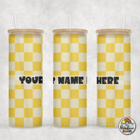 Plain Checker 1 Glass Can