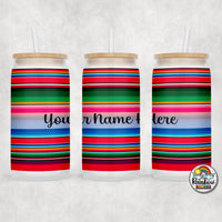 Beautiful Serape Glass Can