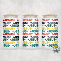 His Name is Jesus Glass Can