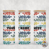 His Name is Jesus Glass Can