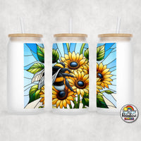 Bright Bumbler Bee Glass Can