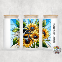 Bright Bumbler Bee Glass Can