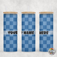 Plain Checker 1 Glass Can