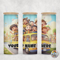 School Bus 1 Glass Can