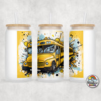 School Bus 2 Glass Can