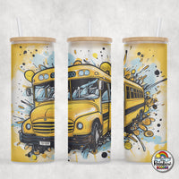 School Bus 2 Glass Can