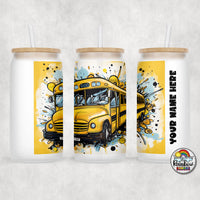 School Bus 2 Glass Can