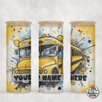 School Bus 2 Glass Can