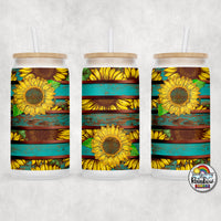 Sunflowers Glass Can