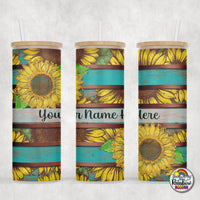 Sunflowers Glass Can