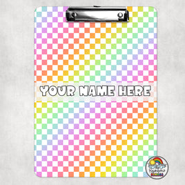 Rainbow Checkered Clipboard