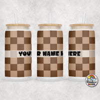 Plain Checker 1 Glass Can