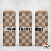 Plain Checker 1 Glass Can