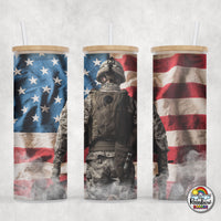American Soldiers Glass Can