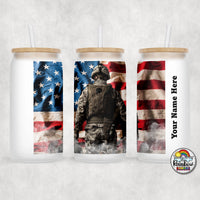 American Soldiers Glass Can