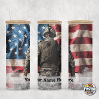 American Soldiers Glass Can