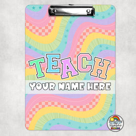 Retro Rainbow TEACH Clipboard