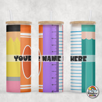 School Supplies 1 Glass Can