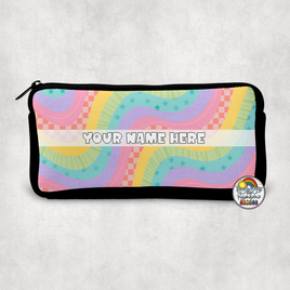 Retro Rainbow Small Pencil Bag